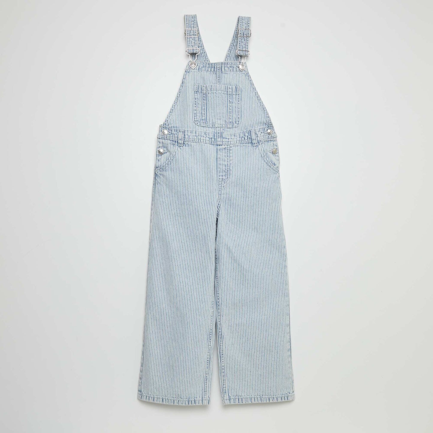 Striped denim dungarees BLUE