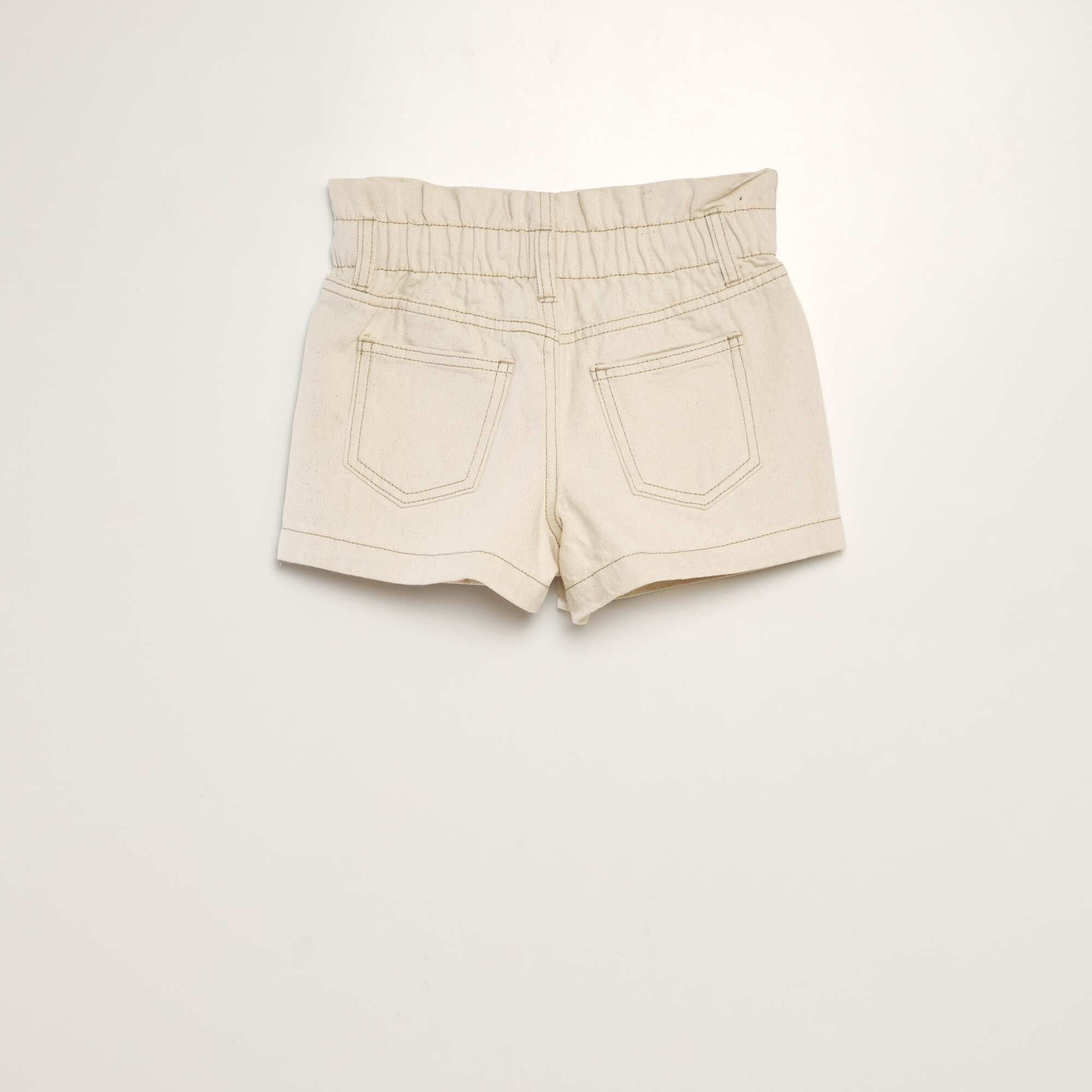 High-rise denim shorts BEIGE