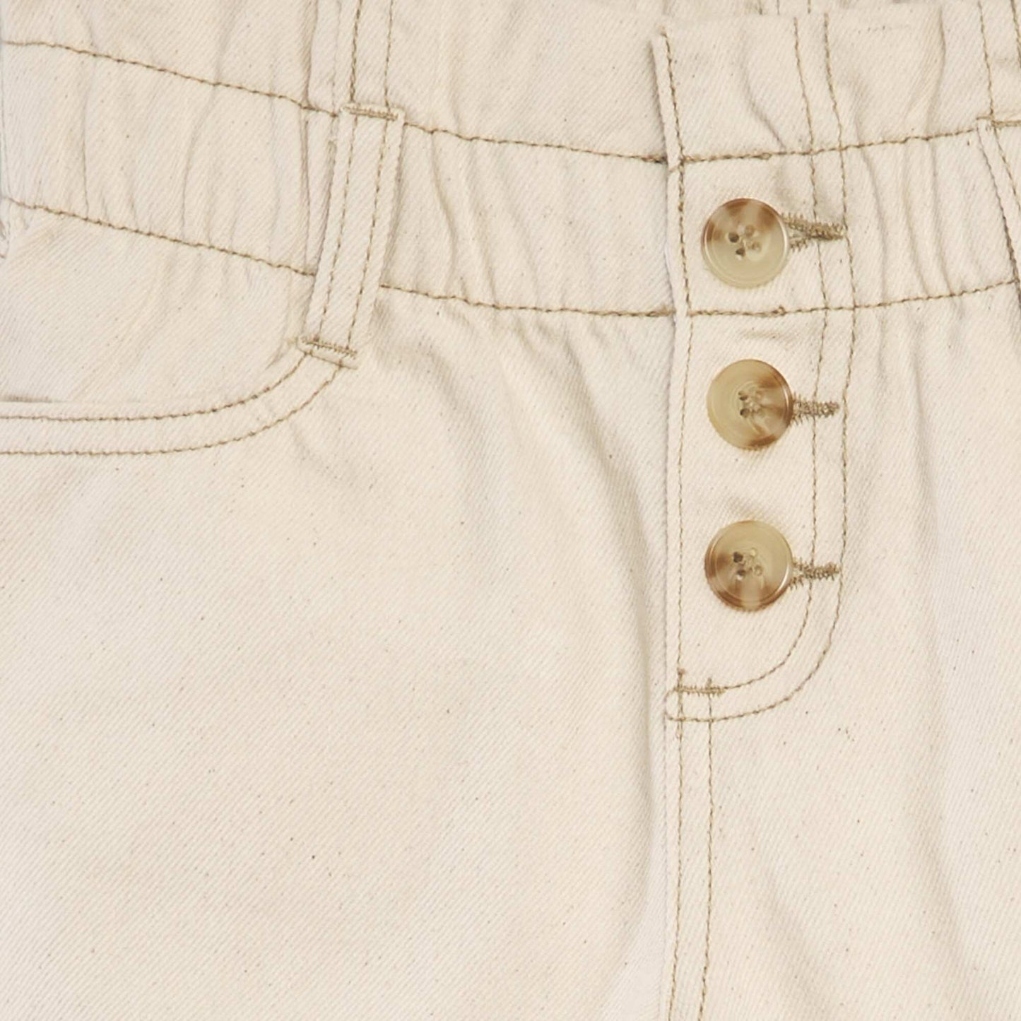 High-rise denim shorts BEIGE