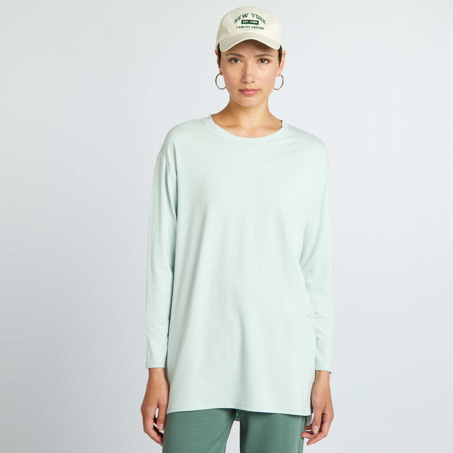 Long flowing T-shirt GREEN