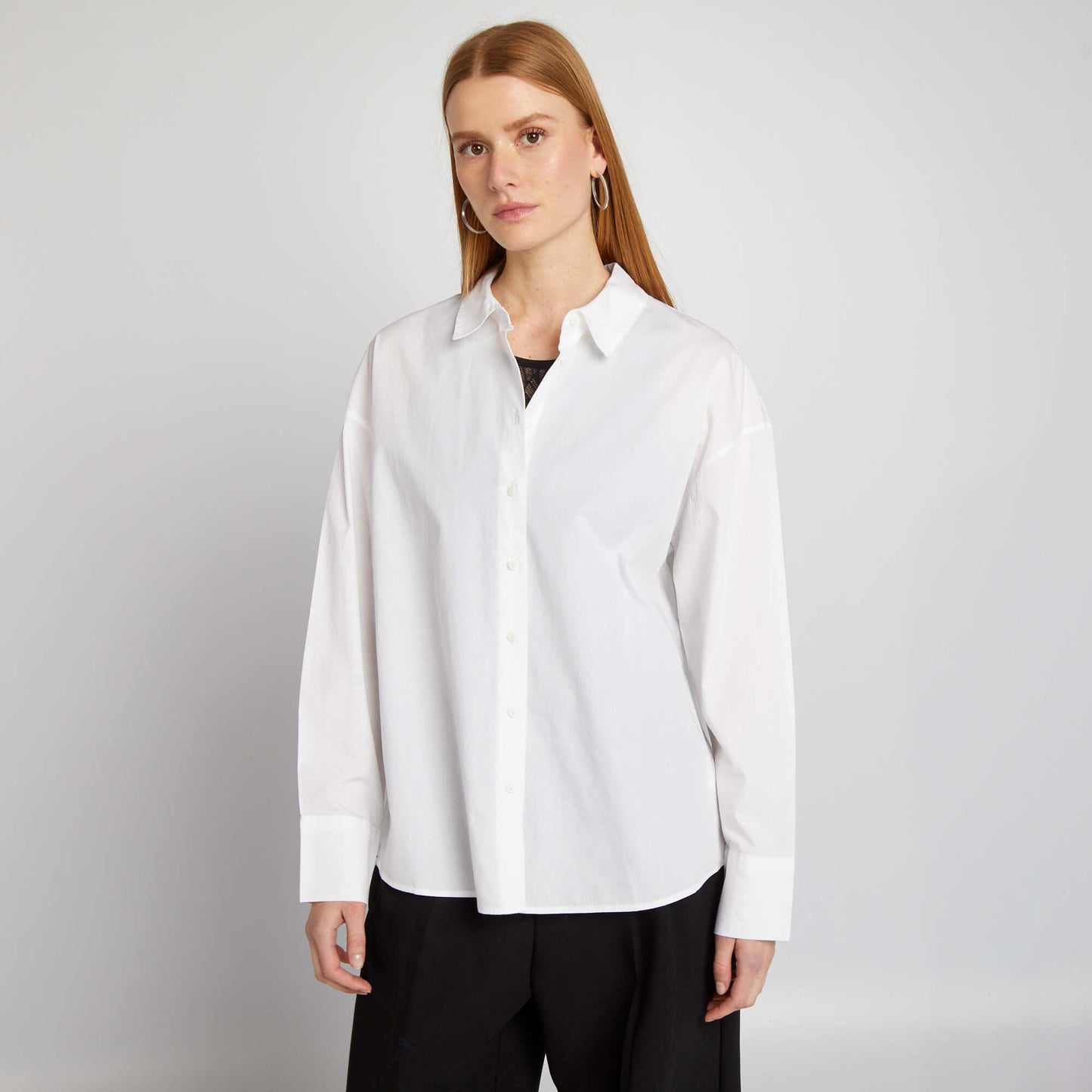 Basic poplin shirt white