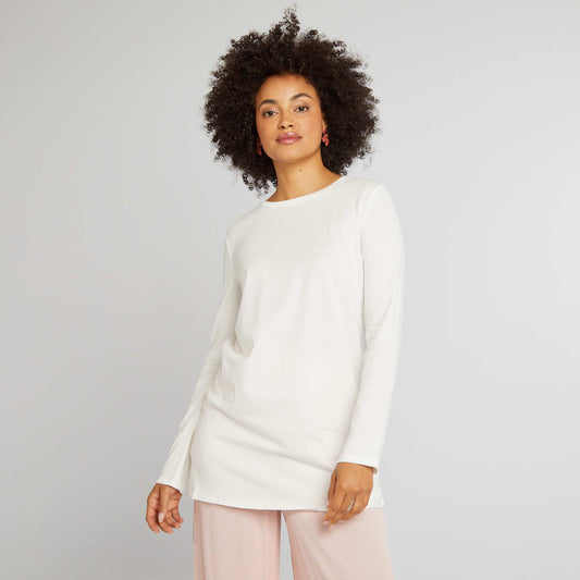 Long-sleeved long T-shirt BEIGE