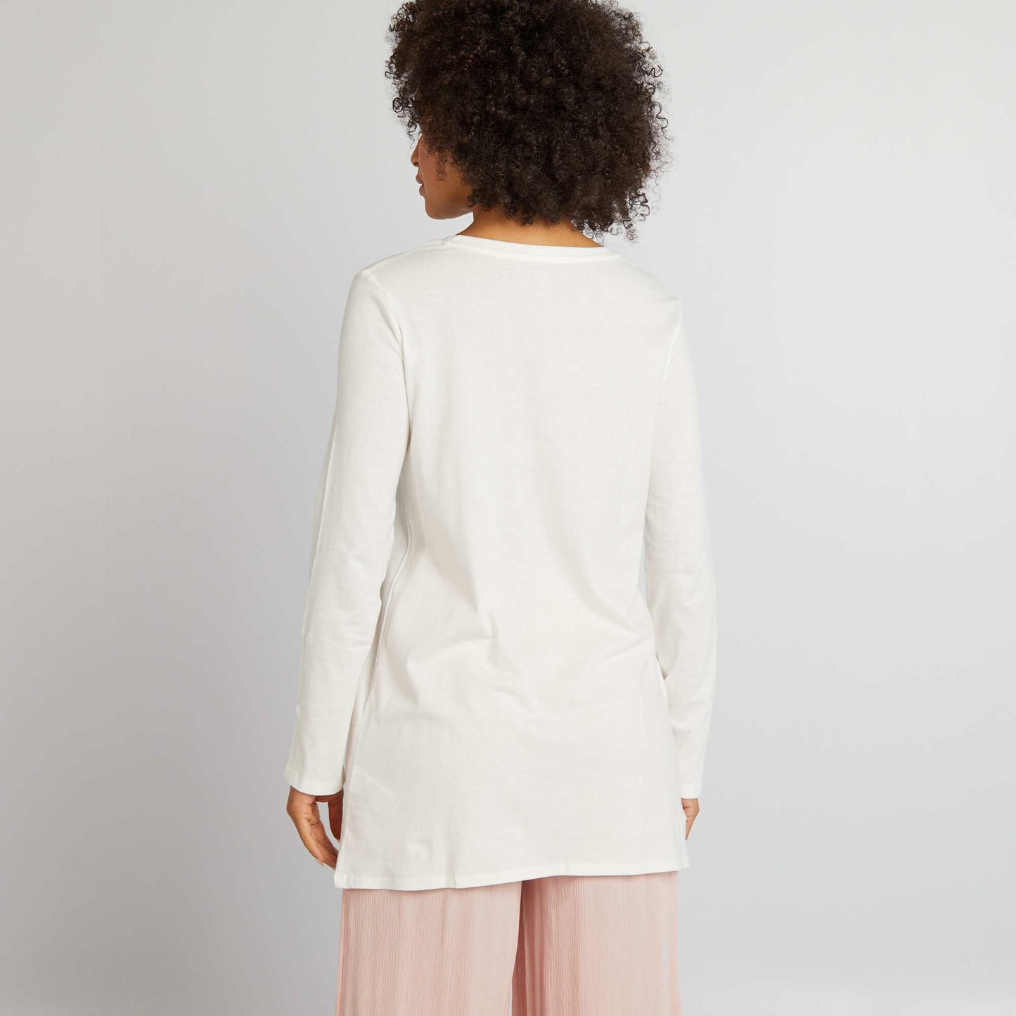 Long-sleeved long T-shirt BEIGE