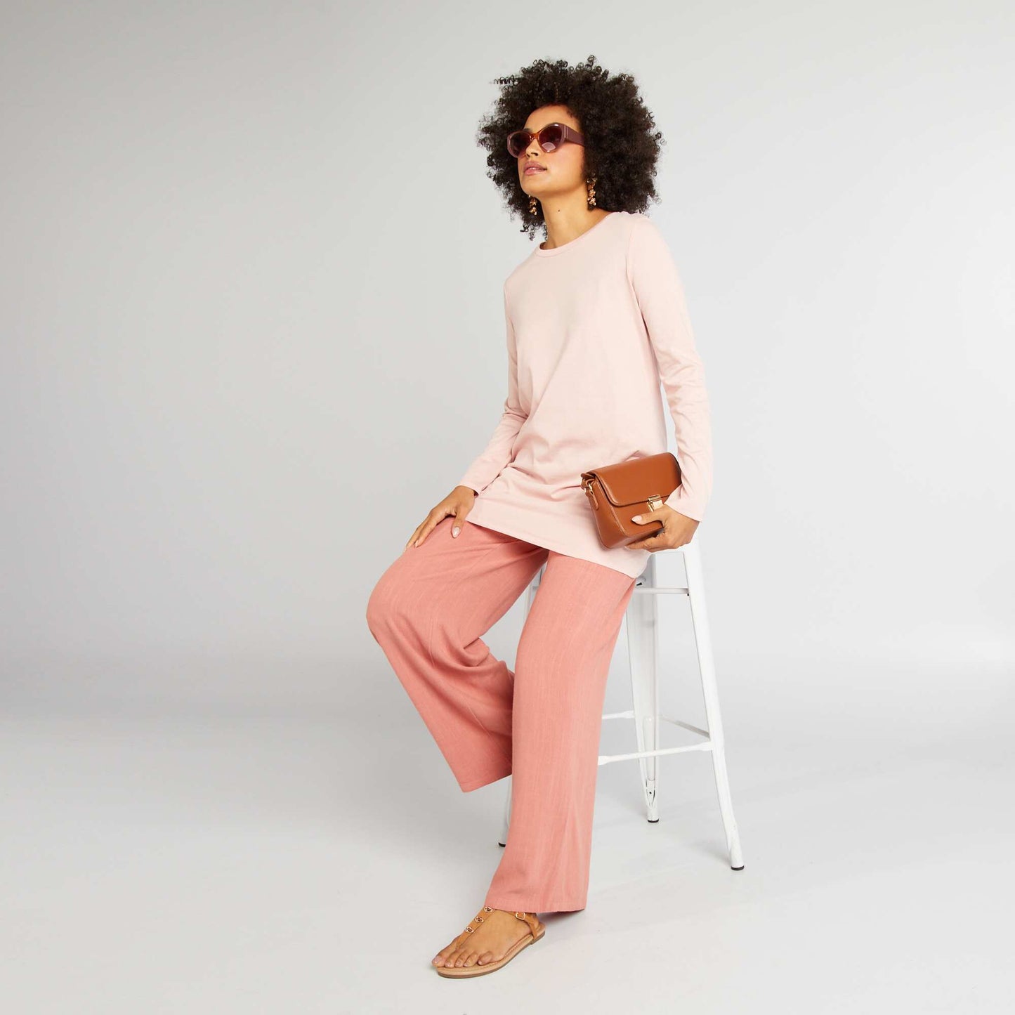 Long-sleeved long T-shirt PINK