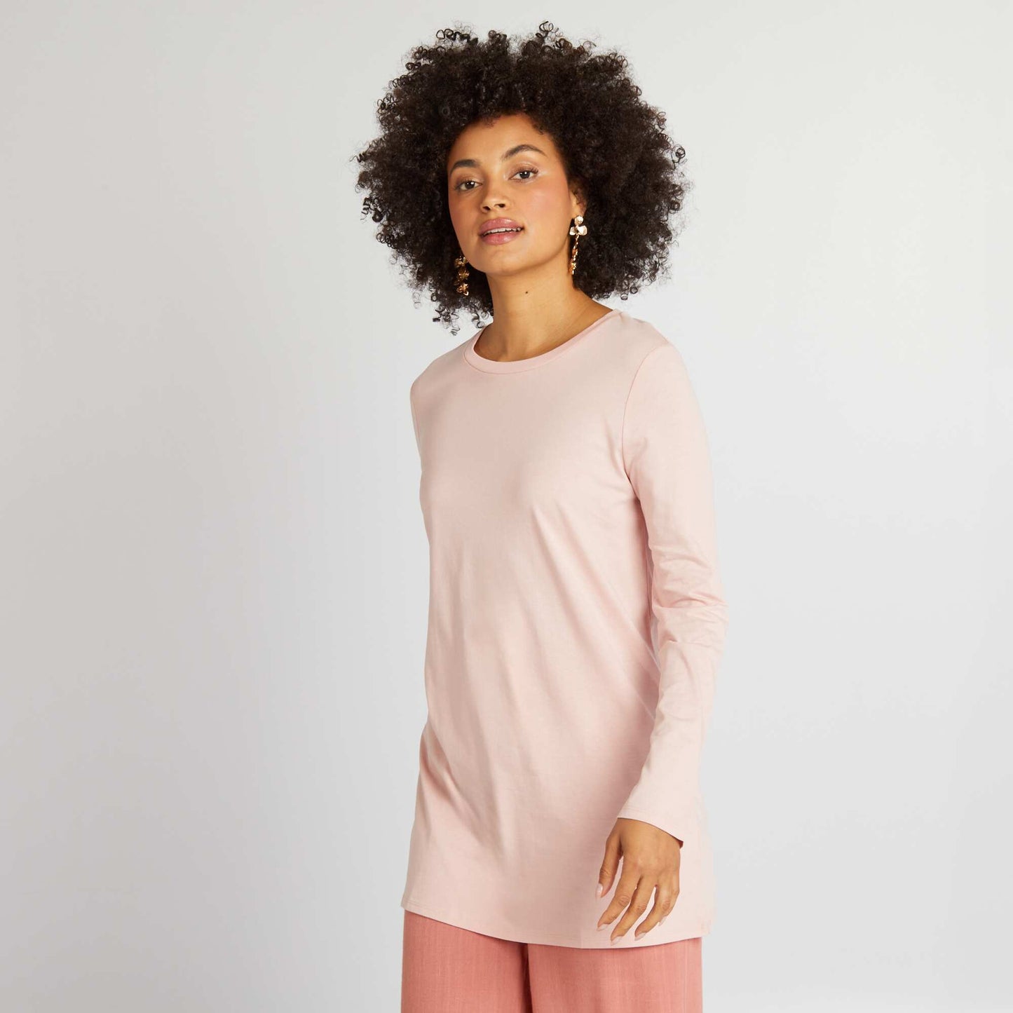 Long-sleeved long T-shirt PINK