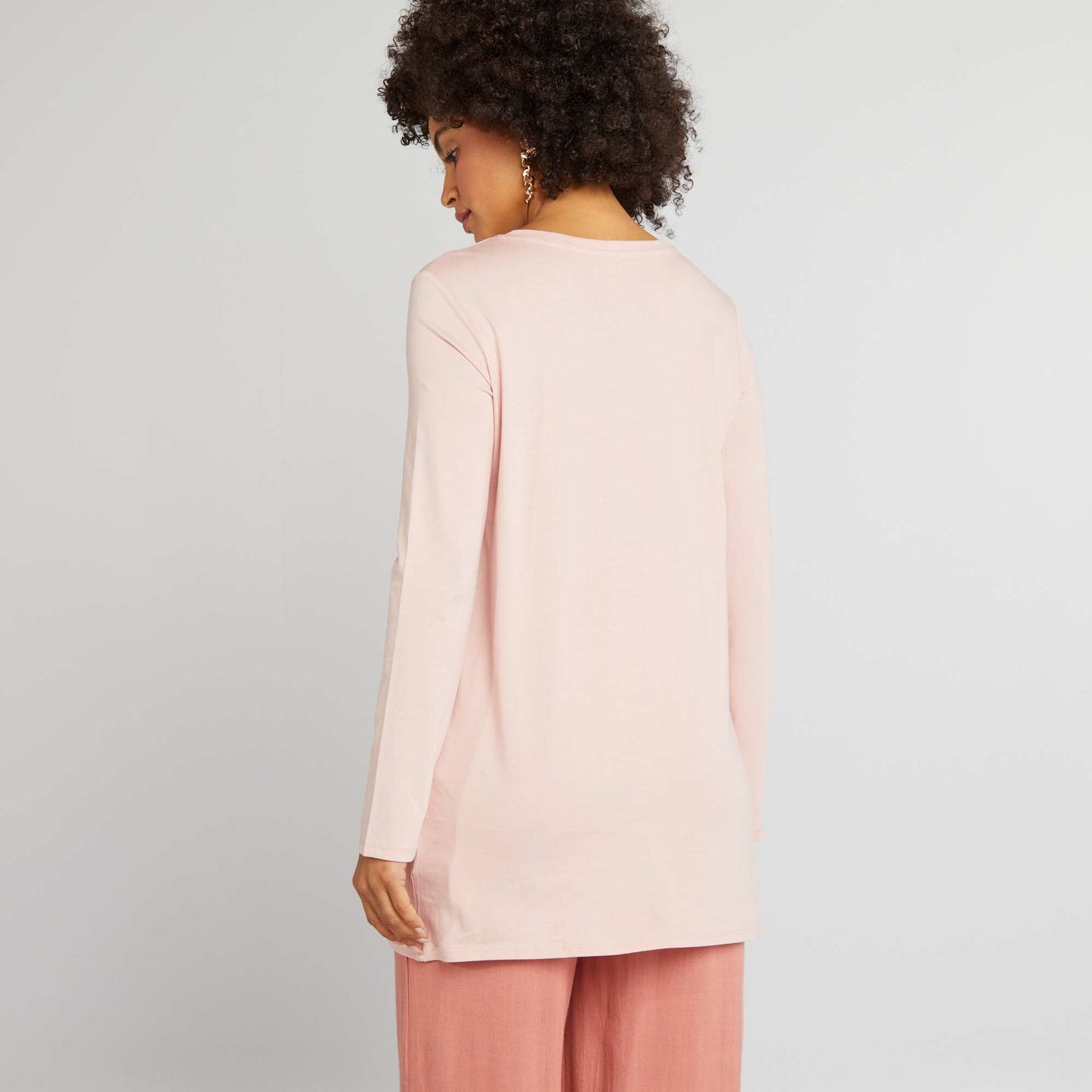 Long-sleeved long T-shirt PINK