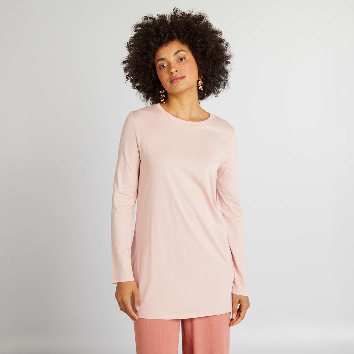 Long-sleeved long T-shirt PINK