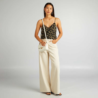 Vest top with lace detailing KHAKI