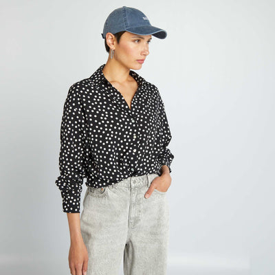 بلوزة انسيابية أسود