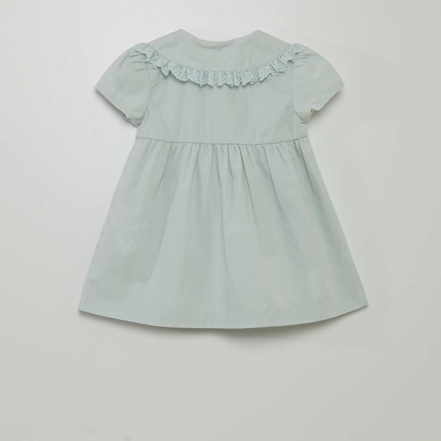 Poplin dress with small collar BLUE