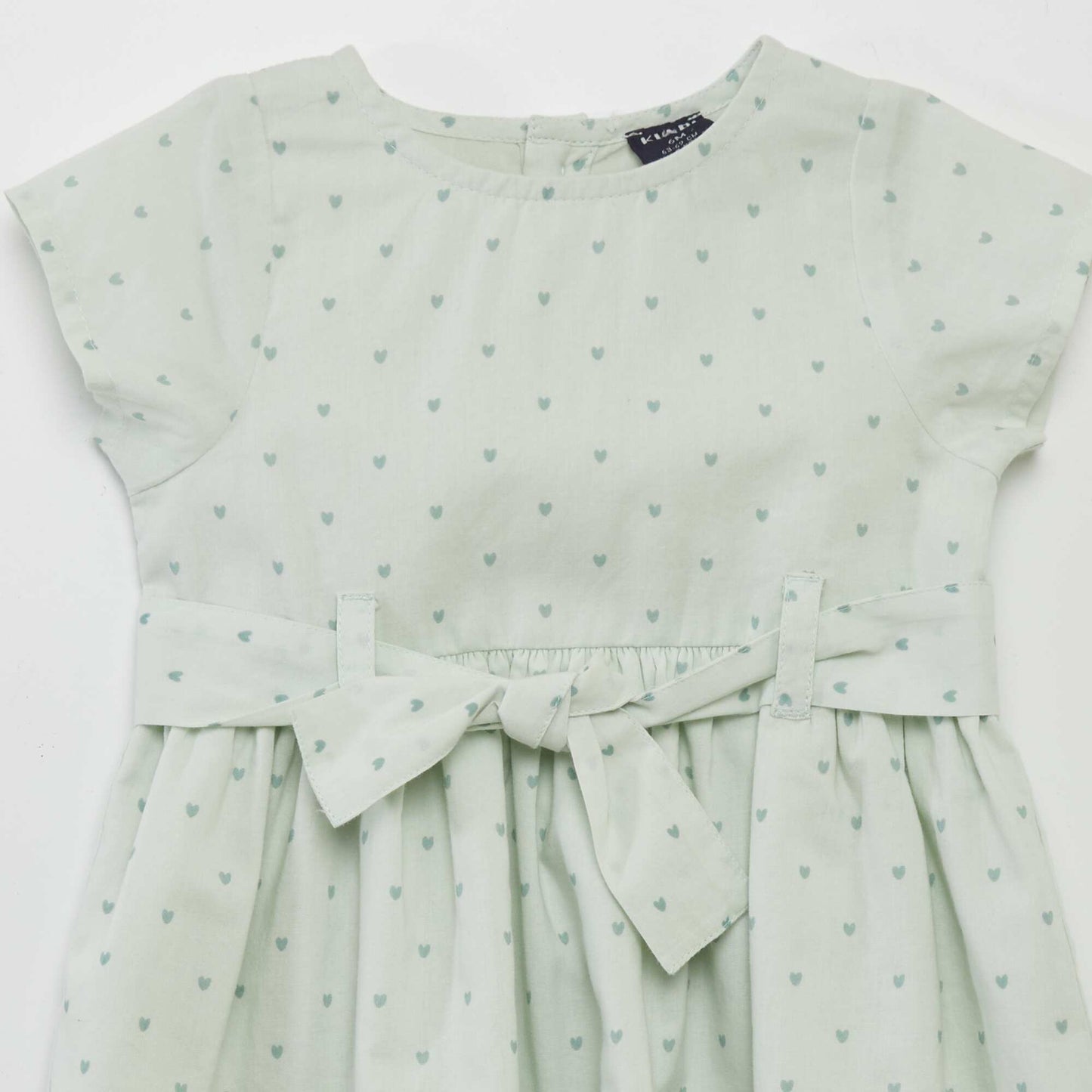 Patterned dress with tie belt GREEN