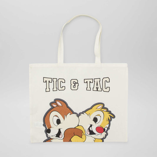 'Stitch' printed tote bag WHITE