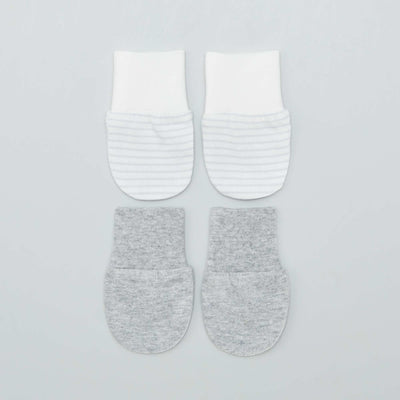 Pack of 2 pairs of scratch mitts GREY