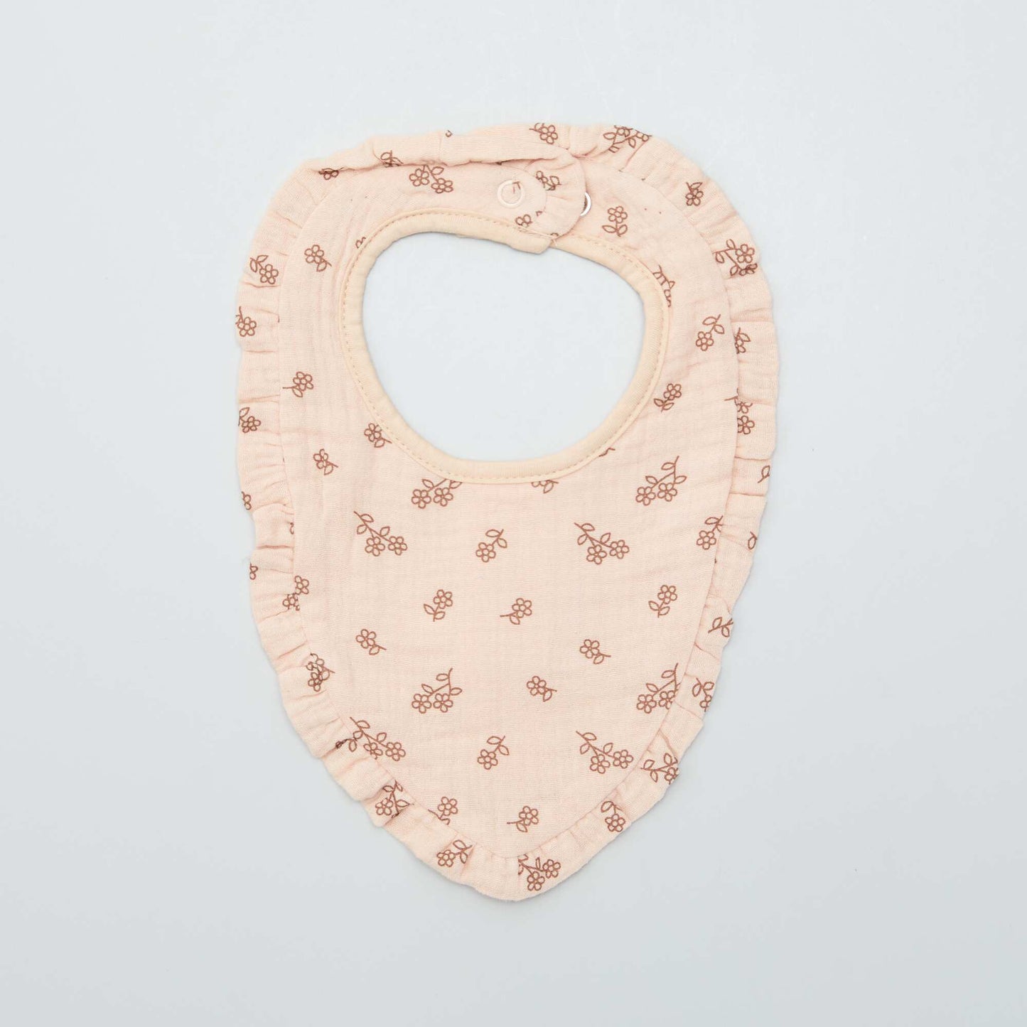 Pack of 2 frilly triangle bibs BEIGE