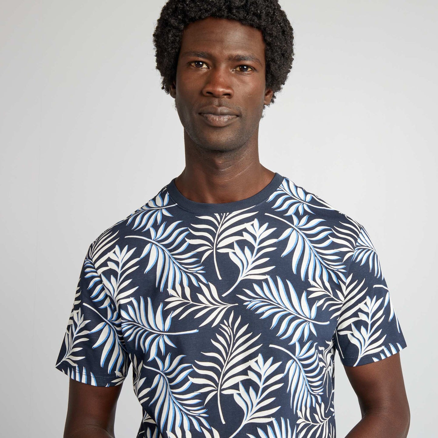 Short-sleeved printed T-shirt BLUE