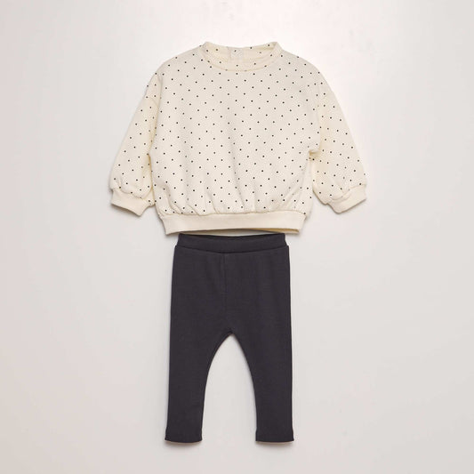 Sweatshirt + leggings set - 2-piece set WHITE