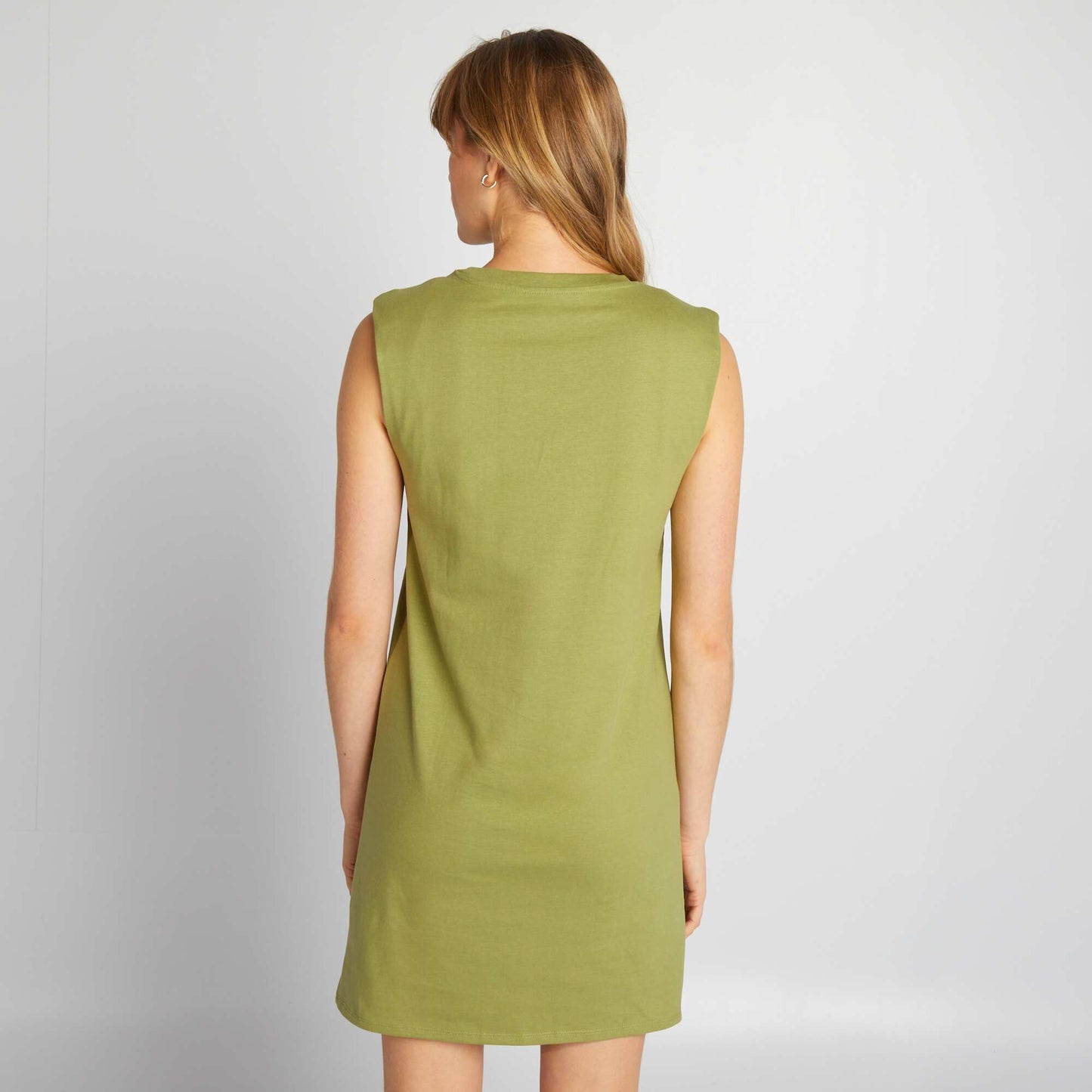 Short dress with épaulettes GREEN