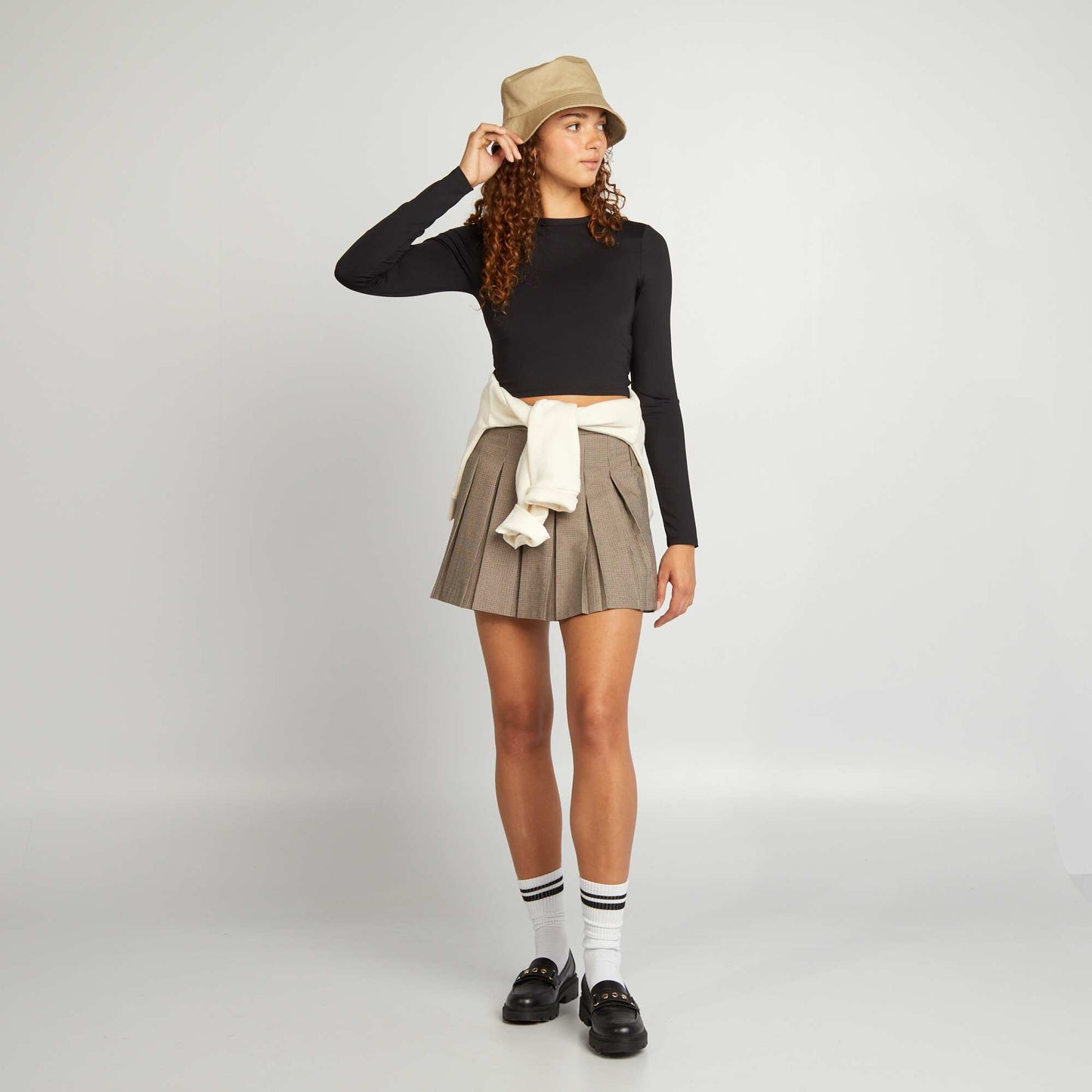 Short pleated skirt BLACK