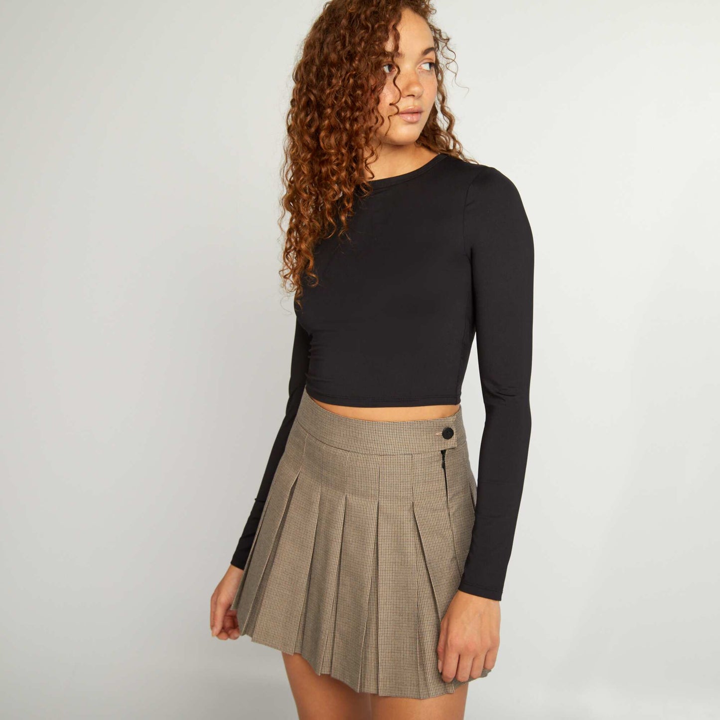 Short pleated skirt BLACK