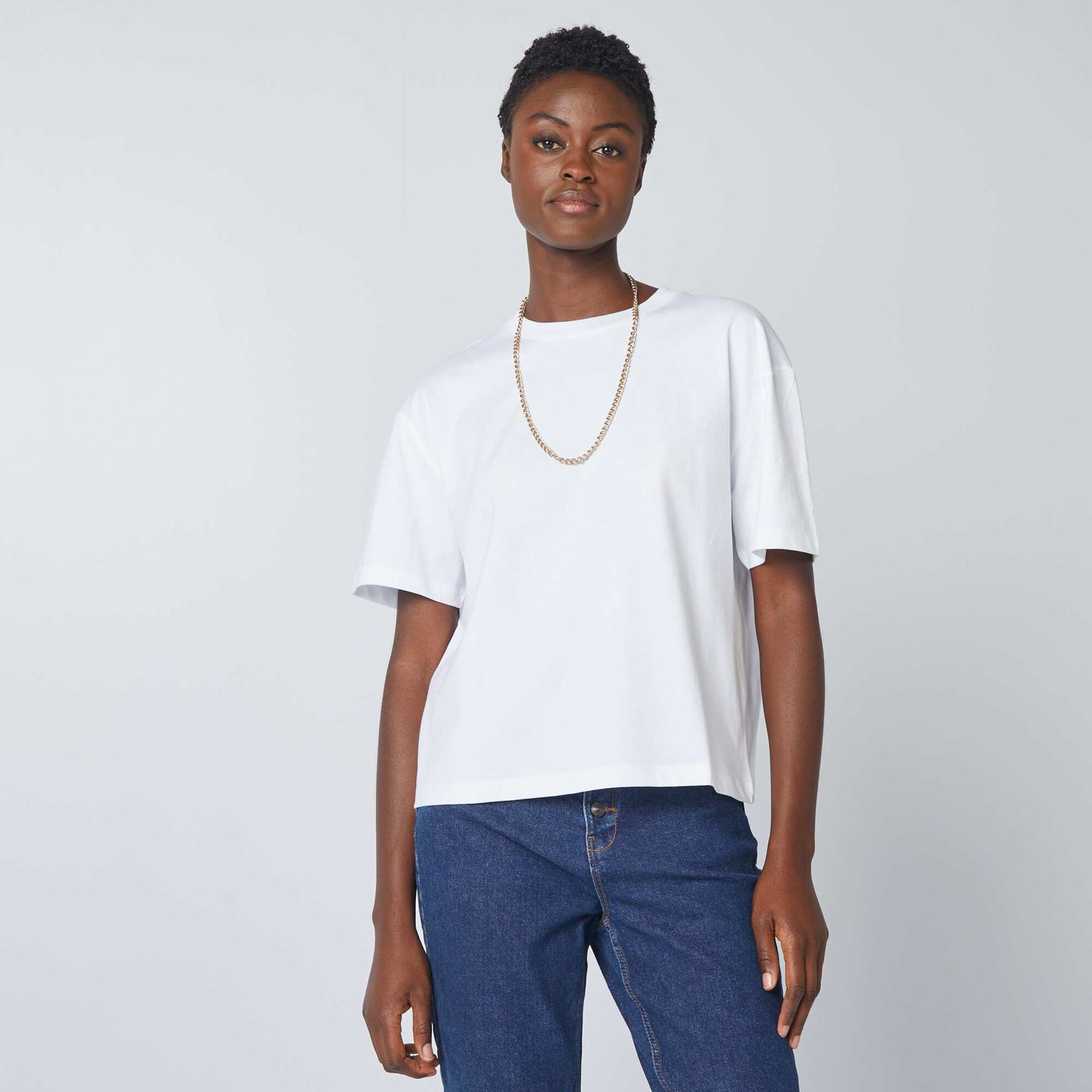 Oversized round neck T-shirt white