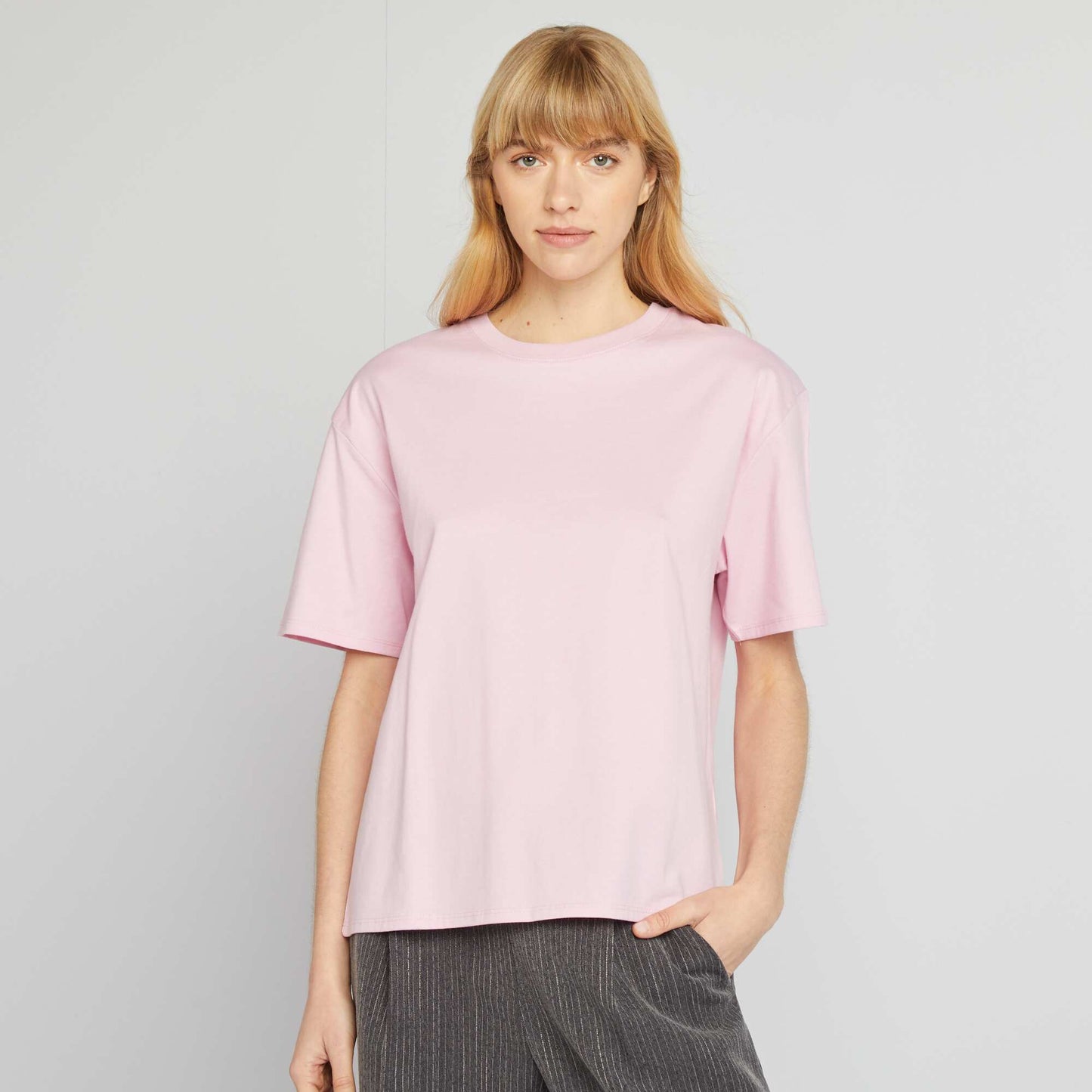 Oversized round neck T-shirt PINK