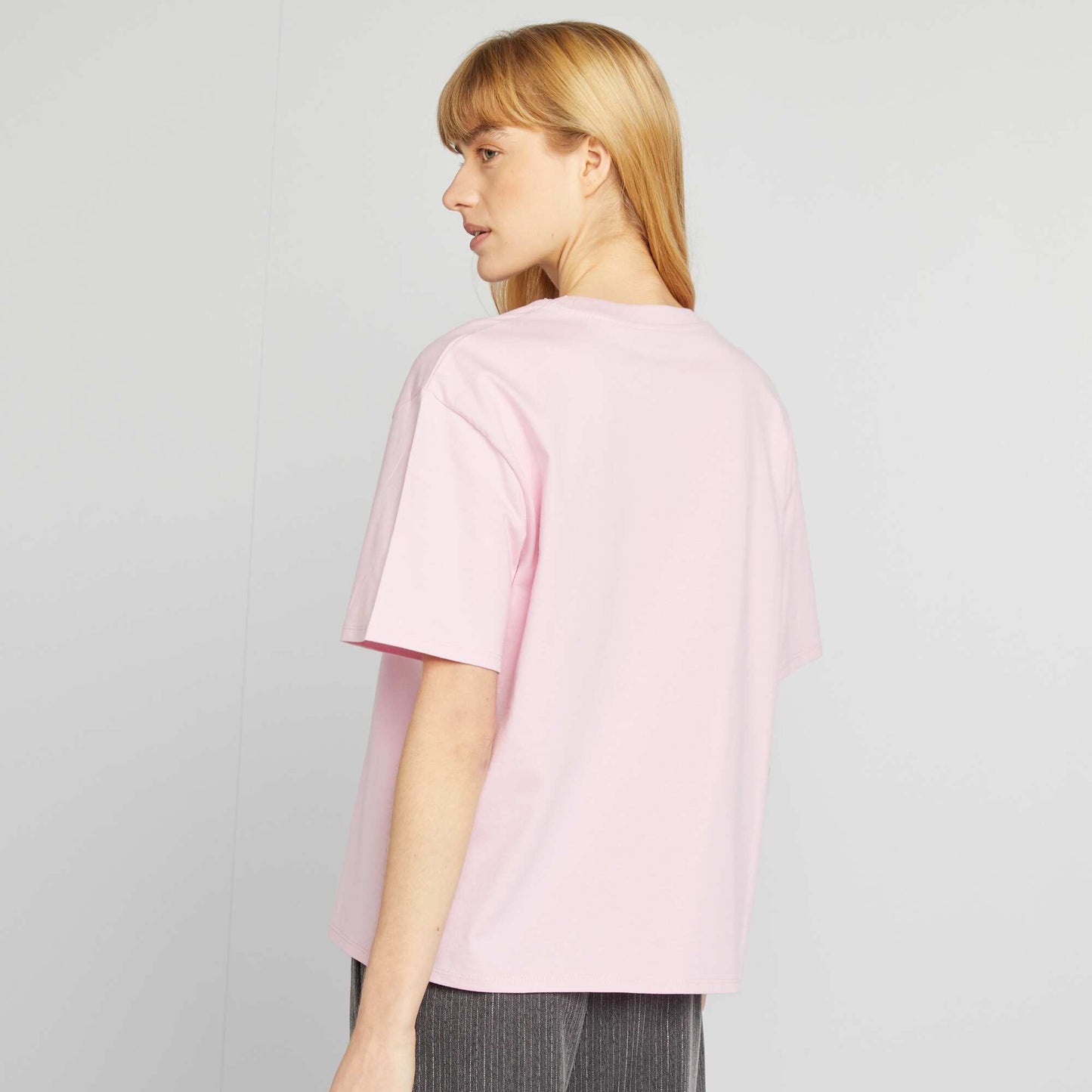 Oversized round neck T-shirt PINK