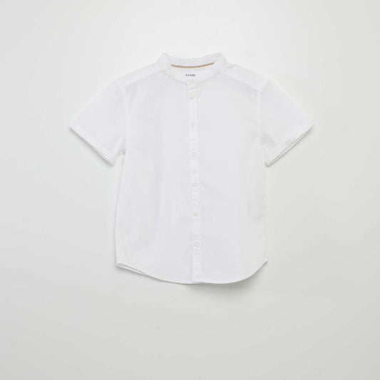 Shirt with mandarin collar white