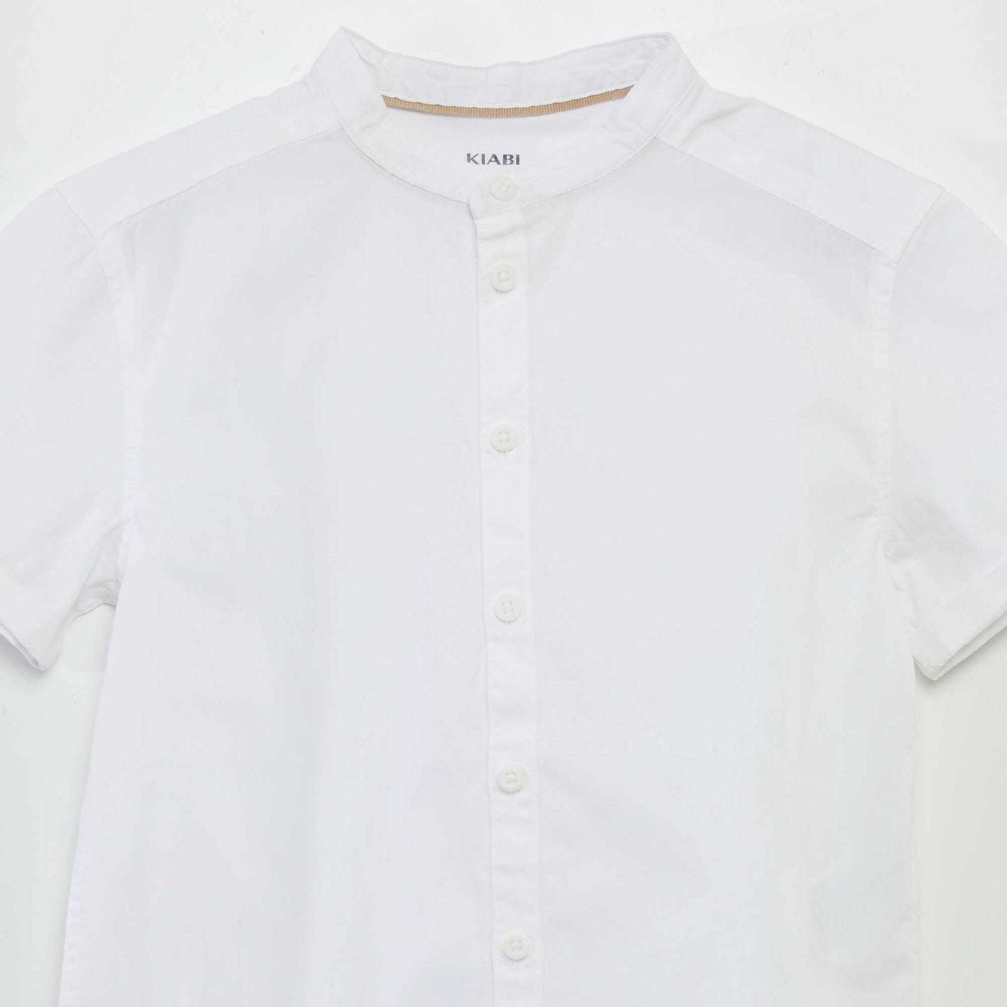 Shirt with mandarin collar white