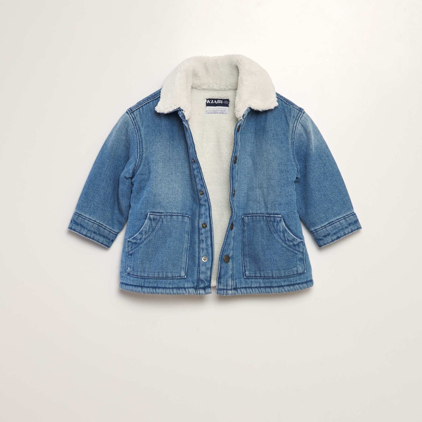 Sherpa-lined denim jacket BLUE