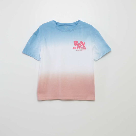 Tie-dye print short-sleeved T-shirt PINK