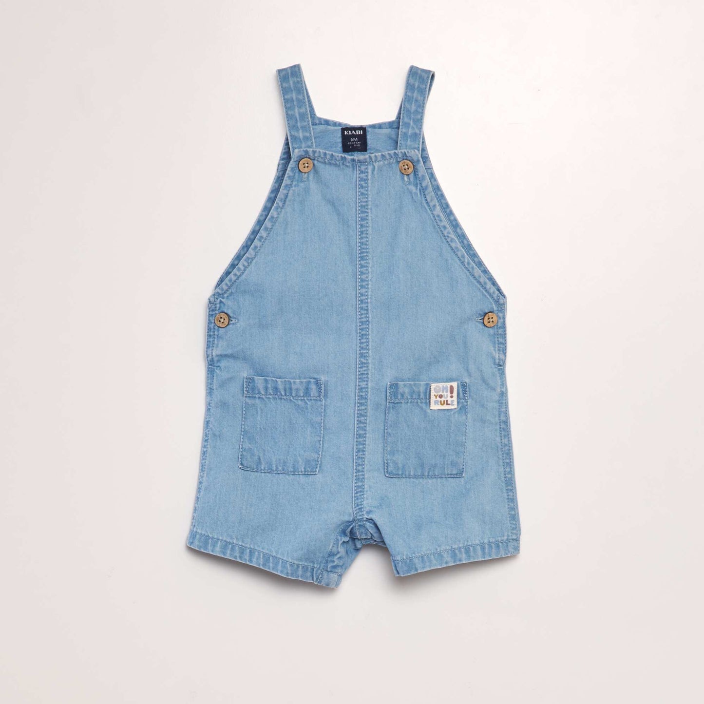 Denim dungaree shorts BLUE