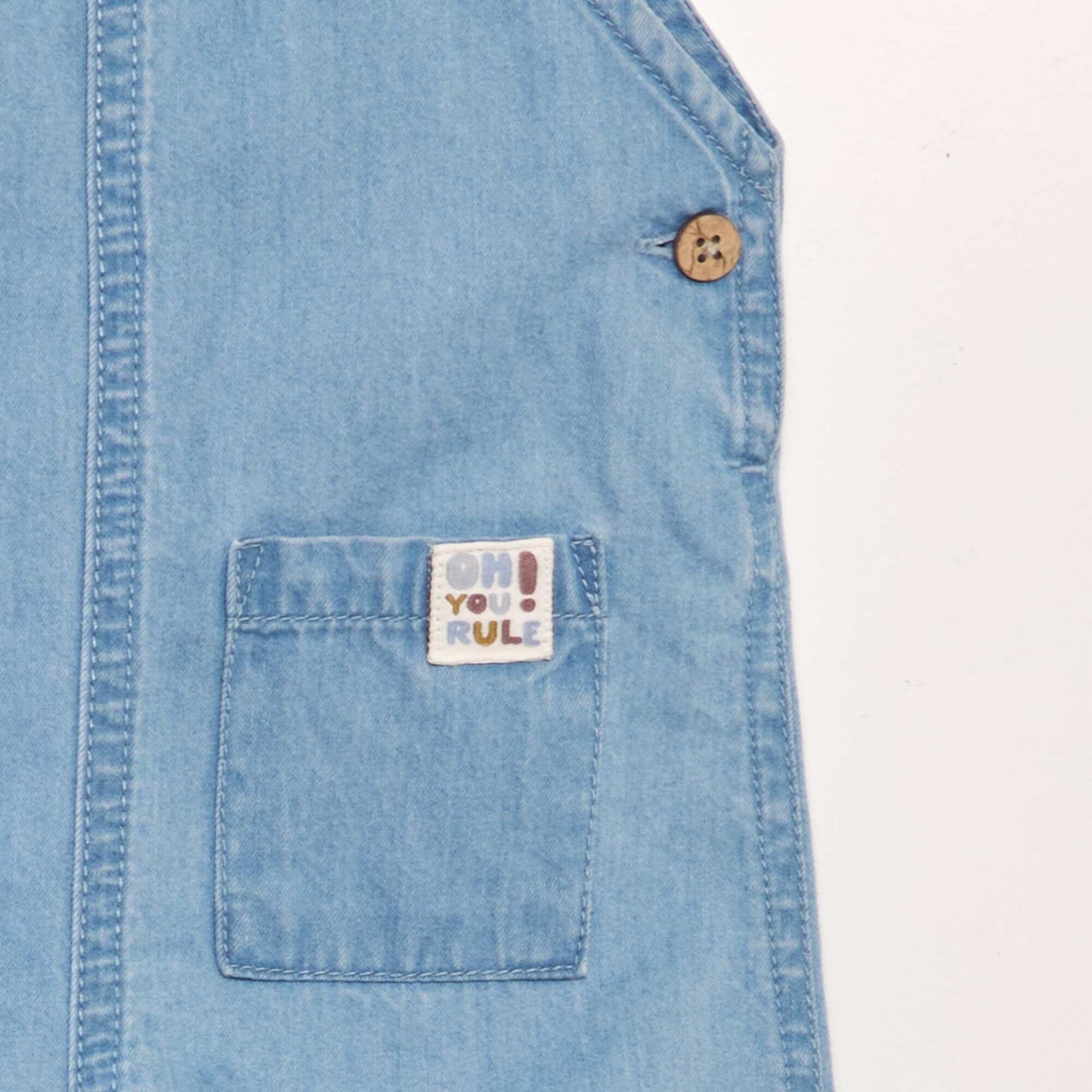 Denim dungaree shorts BLUE