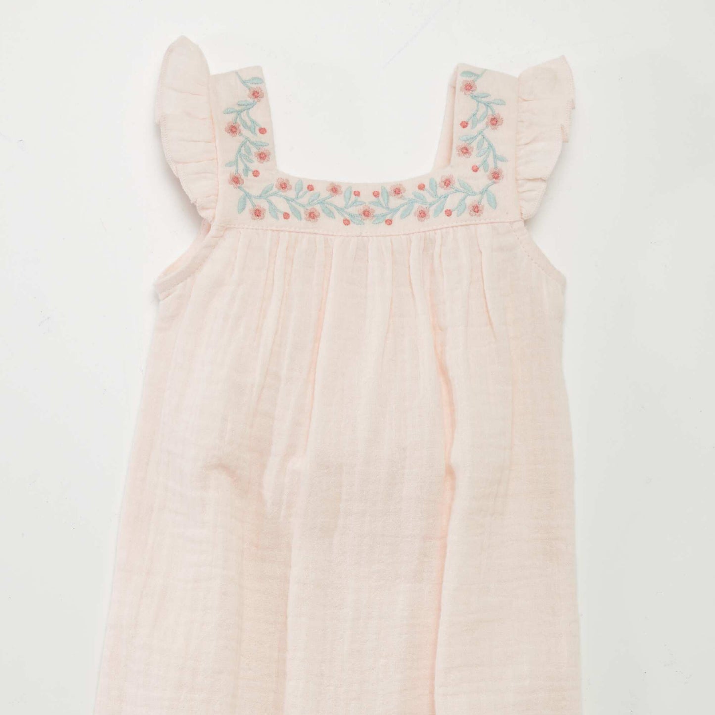 Sleeveless cotton gauze romper PINK