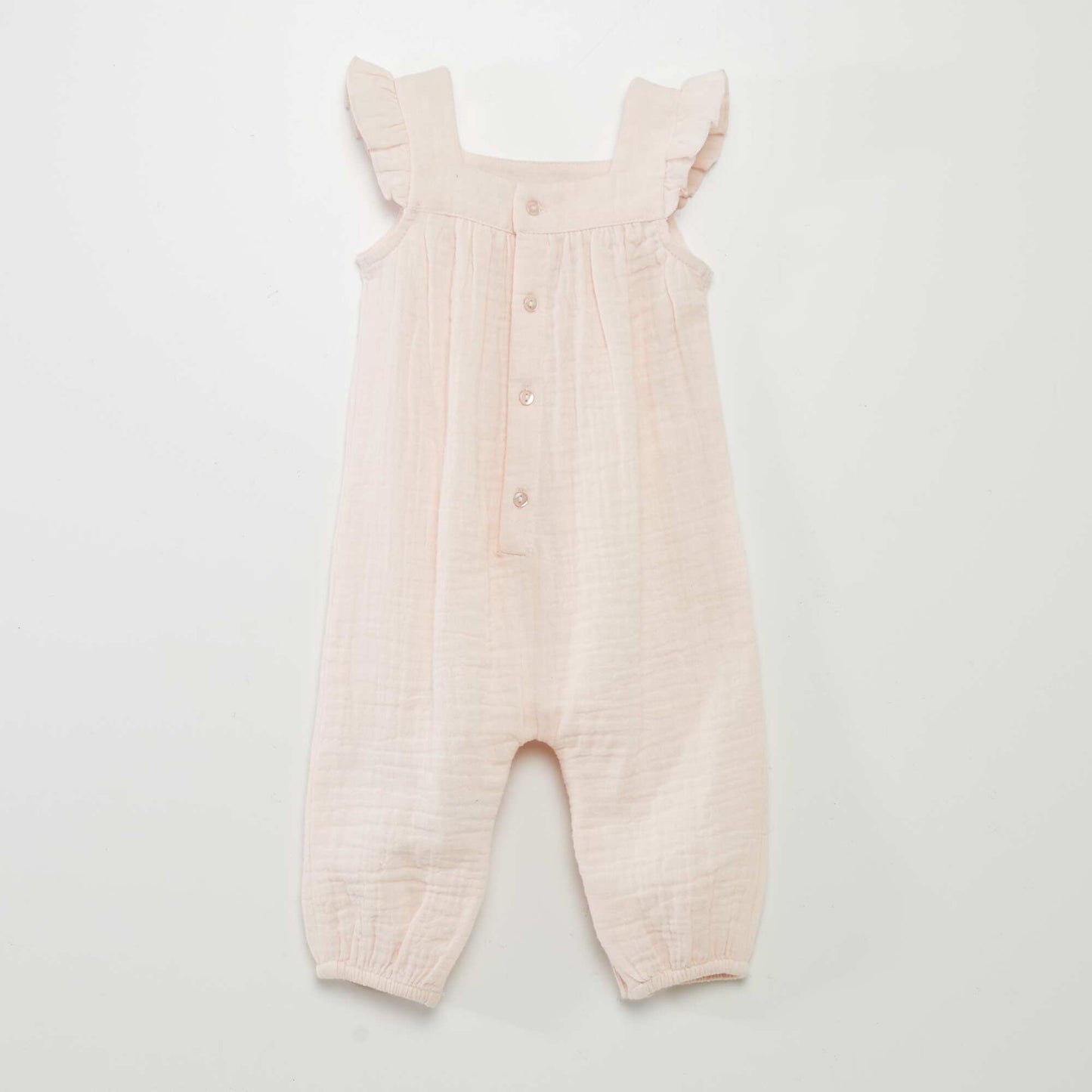 Sleeveless cotton gauze romper PINK