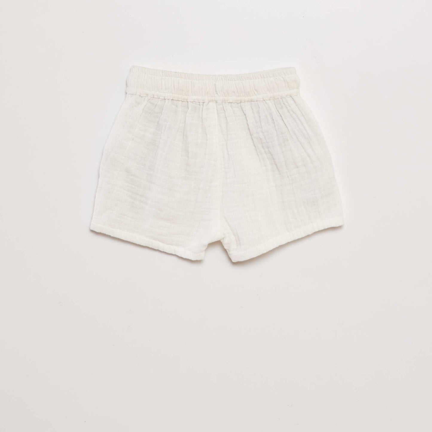 Double cotton gauze shorts WHITE