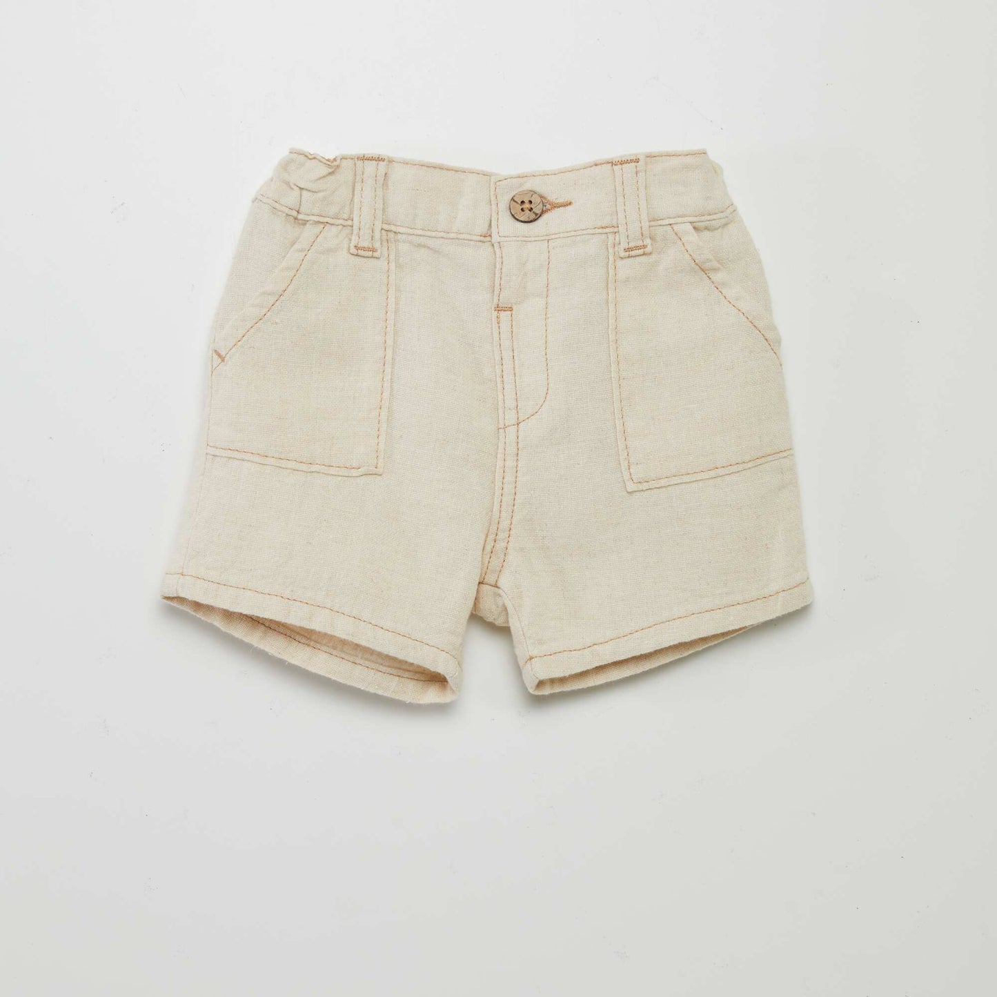 Linen-blend shorts WHITE