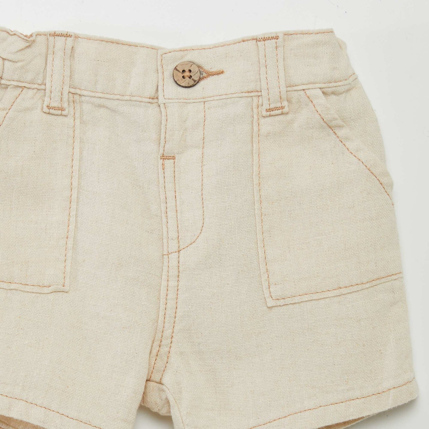 Linen-blend shorts WHITE