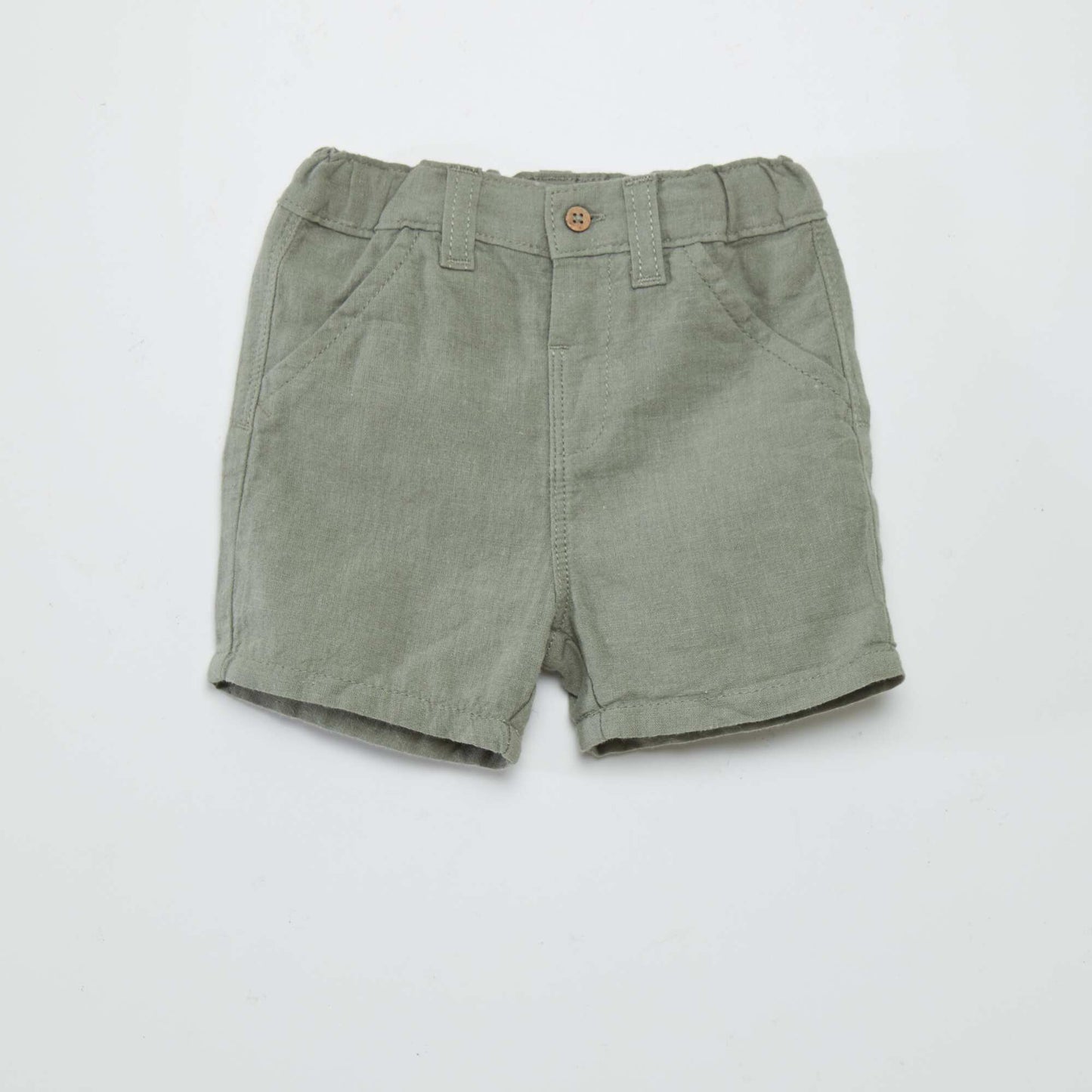 Linen-blend shorts GREEN