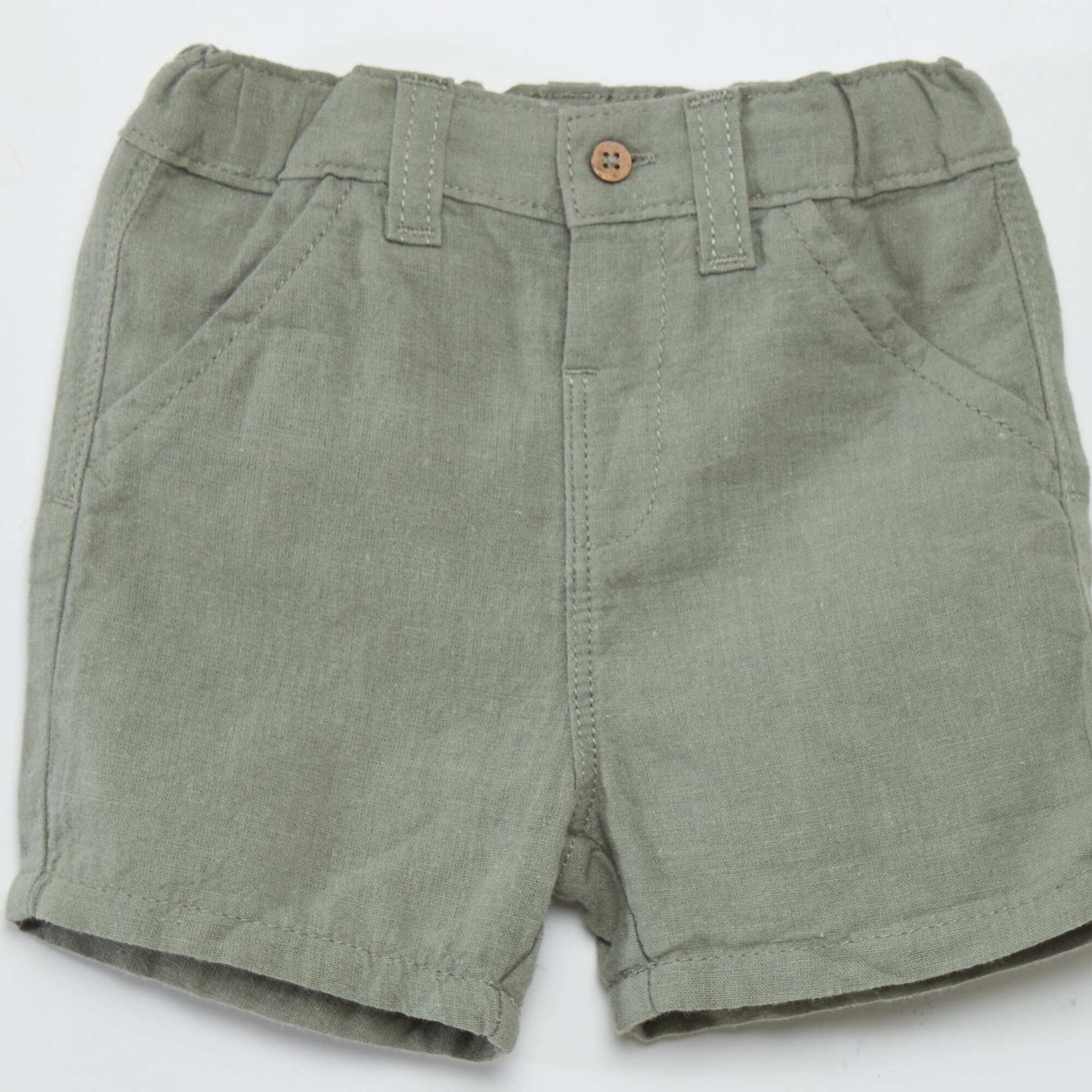 Linen-blend shorts GREEN