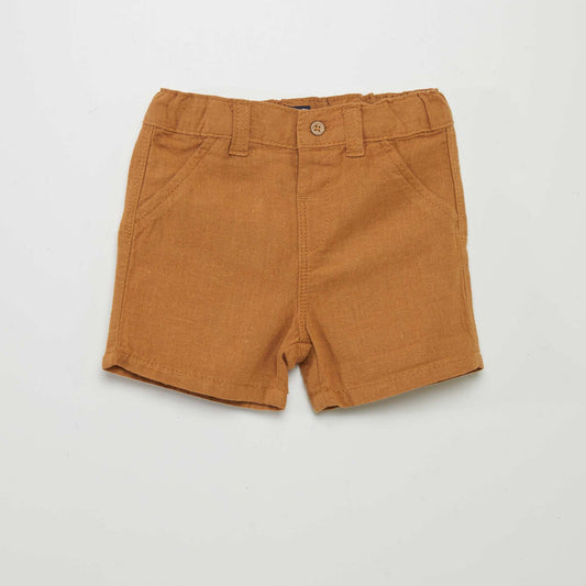 Linen-blend shorts BEIGE