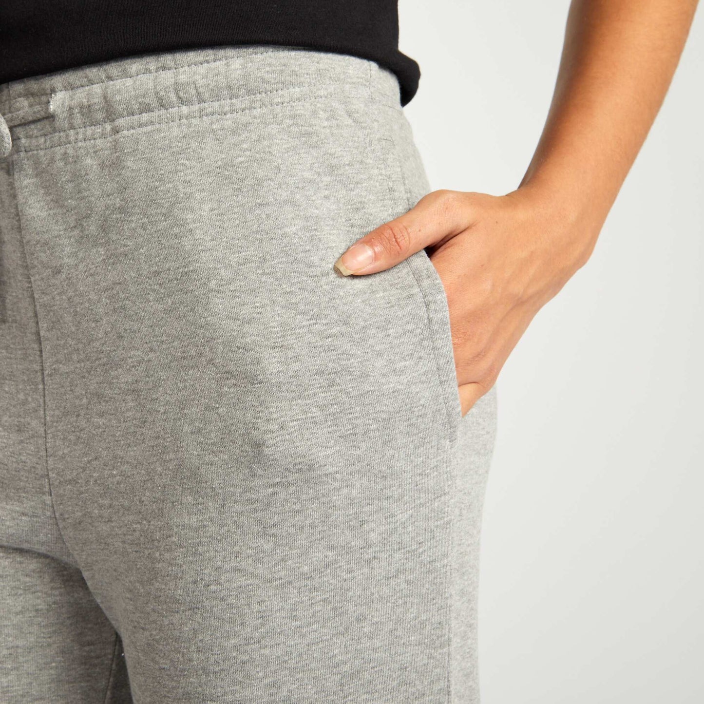 Plain fine sweatshirt fabric joggers GREY