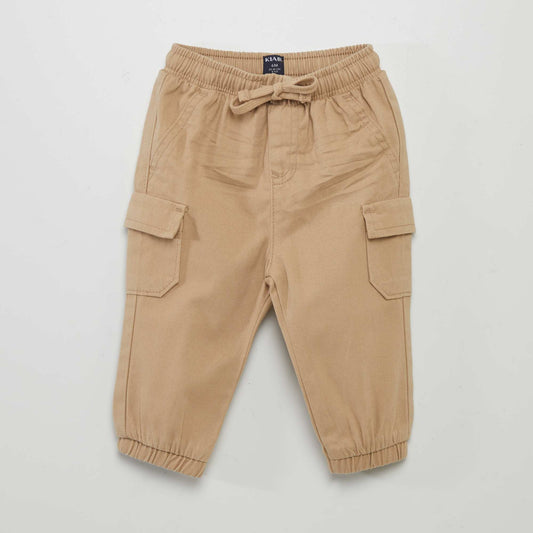 Joggers with flap pockets BEIGE