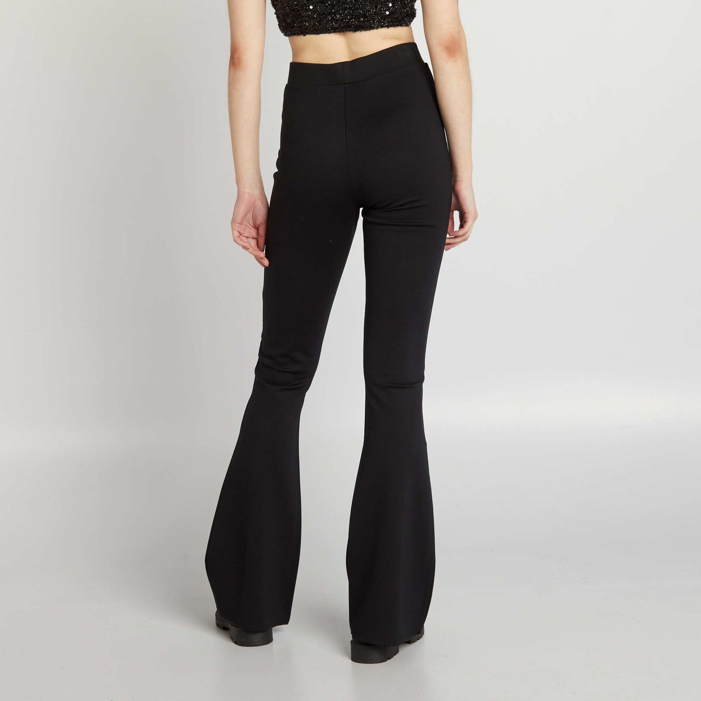 Flared/bootcut trousers made from stretch fabric black