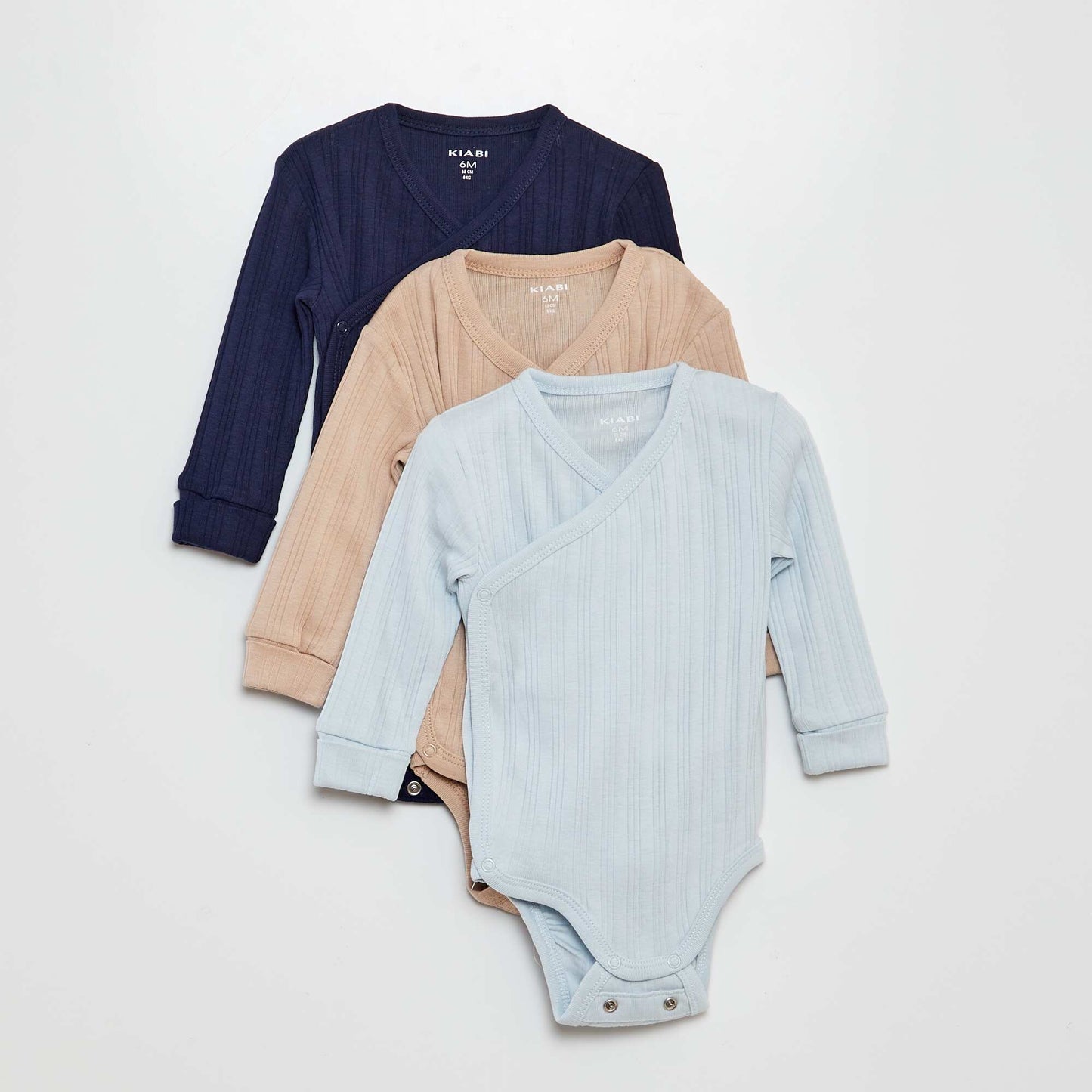 Pack of 3 adaptable bodysuits BLUE