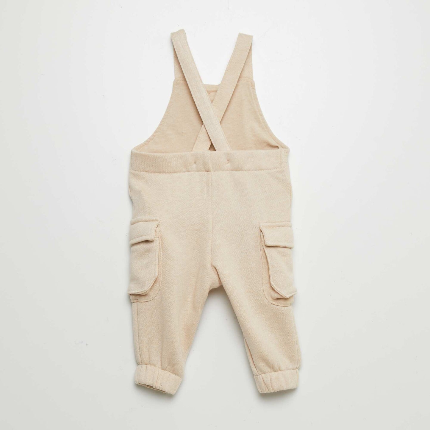 Sweatshirt fabric dungarees BEIGE