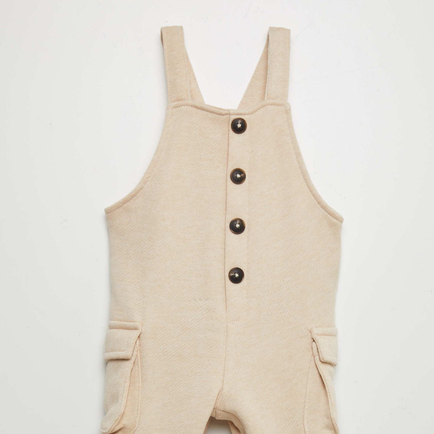 Sweatshirt fabric dungarees BEIGE