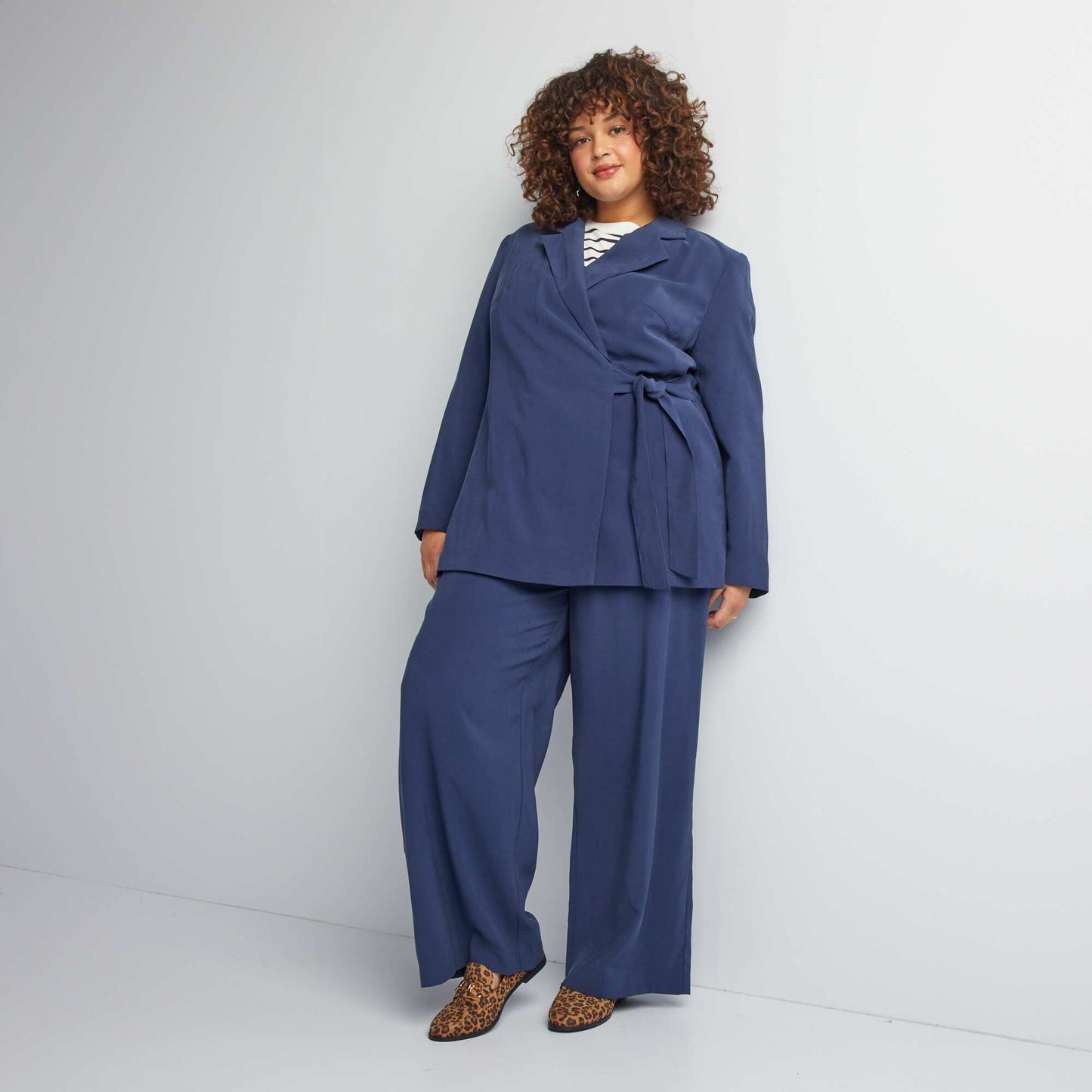 Straight-leg tailored trousers BLUE