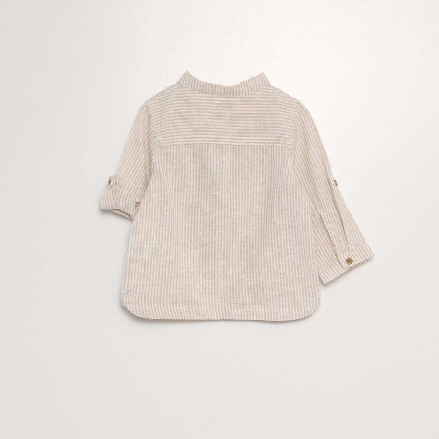 Striped linen blend shirt WHITE