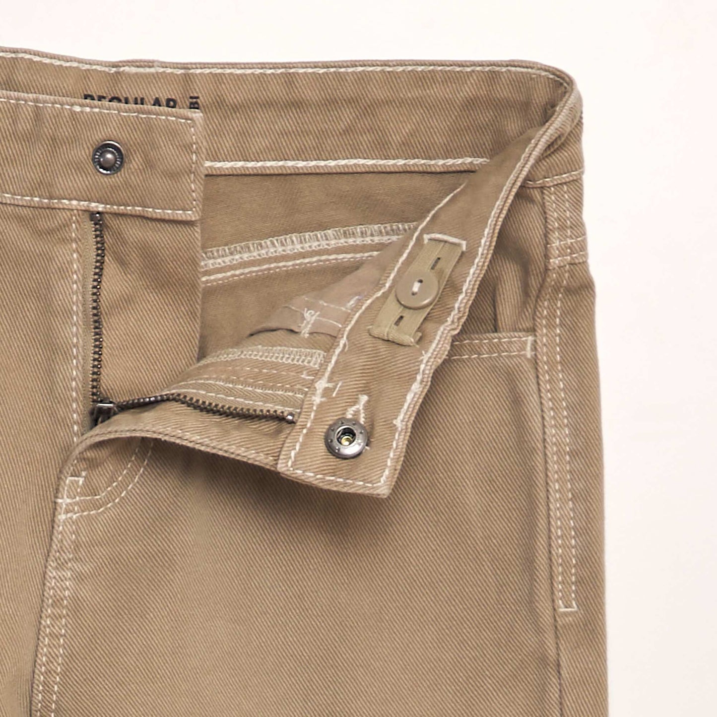 Plain straight-leg jeans BEIGE