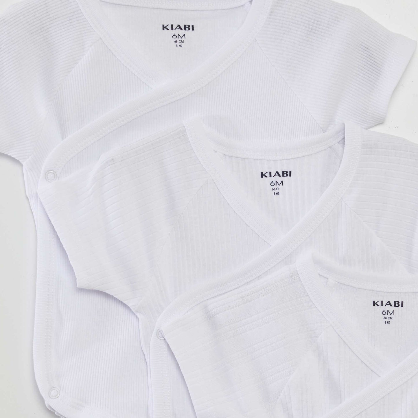 Pack of 3 ribbed bodysuits WHITE